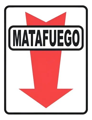 CARTEL DE MATAFUEGO Y FLECHA 22X26cm